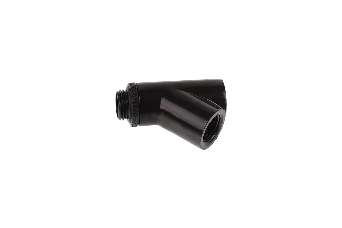 Raccord Y-connecteur Alphacool Eiszapfen, Rotatif, 45°, G1/4 externe vers 2 x G1/4 interne filetage Black
