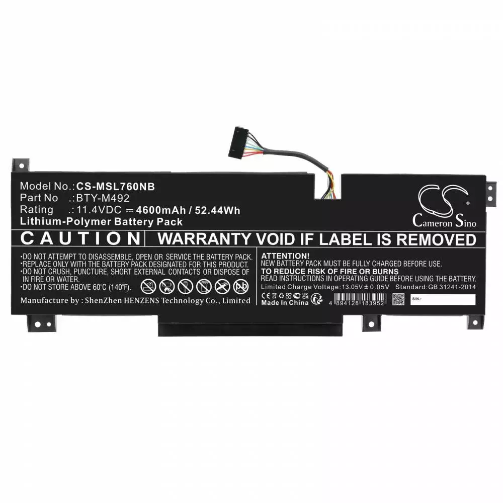 Батерия за лаптоп MSI Katana GF76 11UD-050  CS-MSL760NB  BTY-M492 11,4V 4600mAh CAMERON SINO