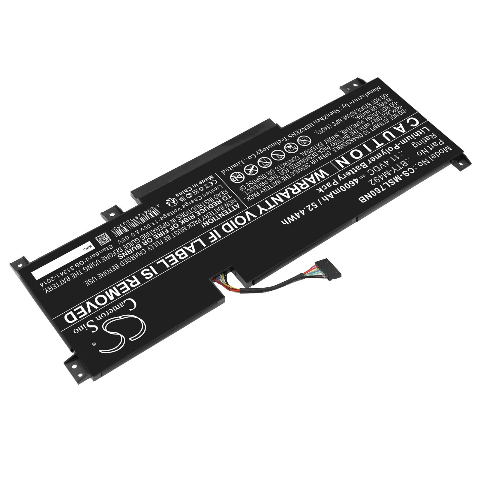 Baterie pentru laptop MSI Katana GF76 11UD-050 CS-MSL760NB BTY-M492 11,4V 4600mAh CAMERON SINO