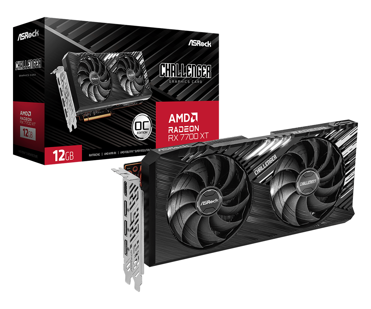 Видео карта ASRock AMD RADEON RX 7700 XT Challanger 12GB OC GDDR6