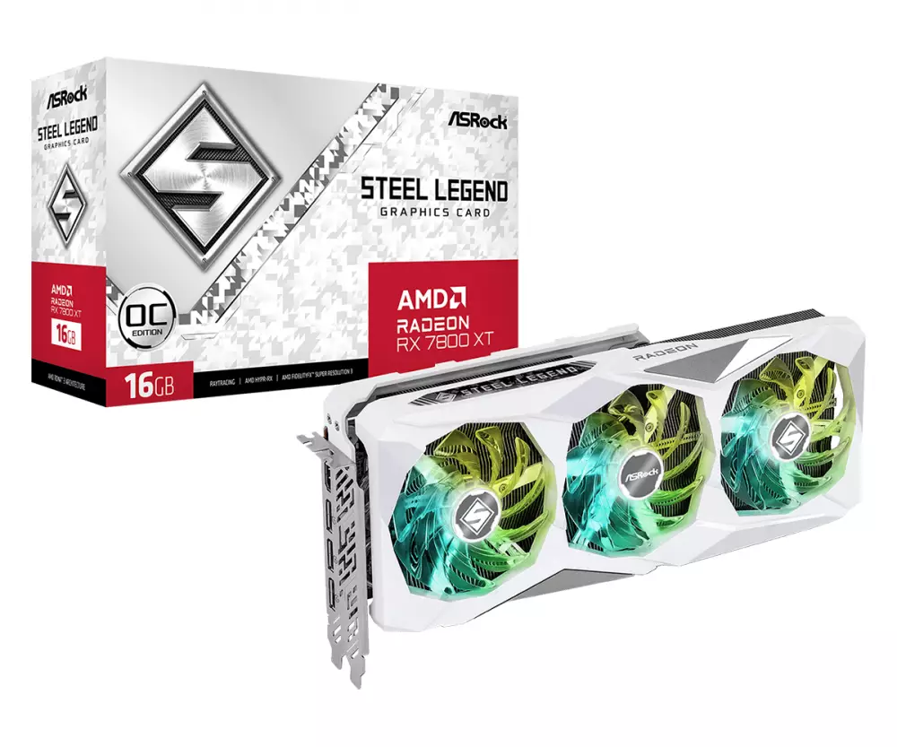 Видео карта ASRock AMD Radeon RX 7800 XT Steel Legend OC 16GB GDDR6