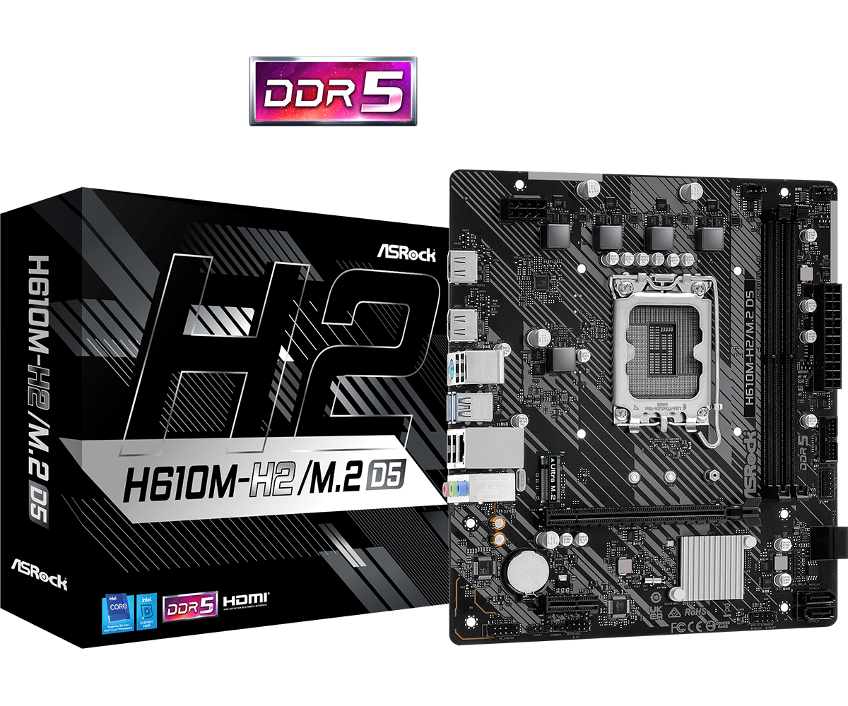 Дънна платка ASRock H610M-H2/M.2 D5 LGA1700 DDR5