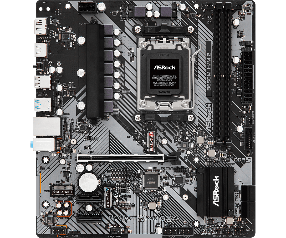 Материнская плата Asrock B650M-H/M.2+ AM5 DDR5