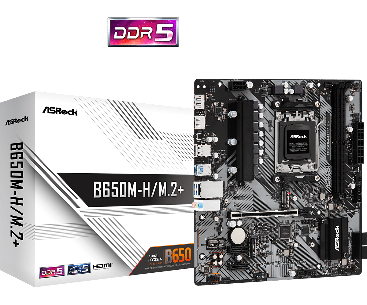 Материнская плата Asrock B650M-H/M.2+ AM5 DDR5