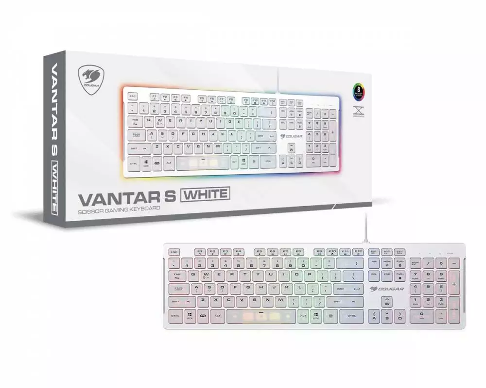 Геймърска клавиатура Cougar Vantar S White - CG37VSWRNMW0002