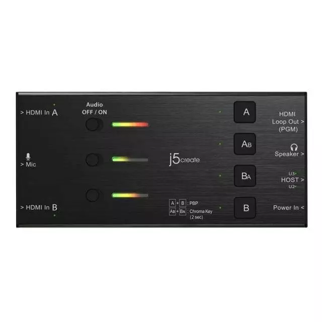 Кепчер карта j5create JVA06, HDMI към USB-C, PD (Power delivery), Черен