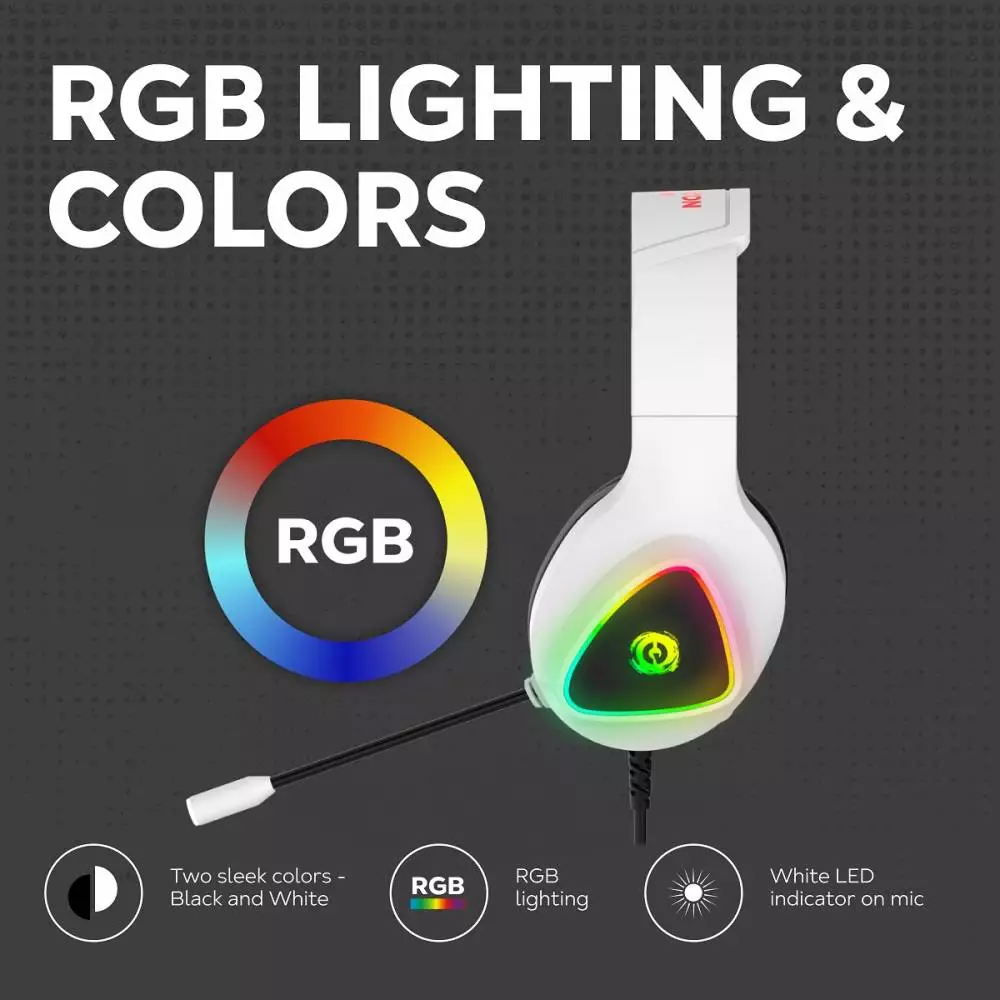 Геймърски слушалки CANYON Shadder GH-6 White RGB gaming headset with Microphone