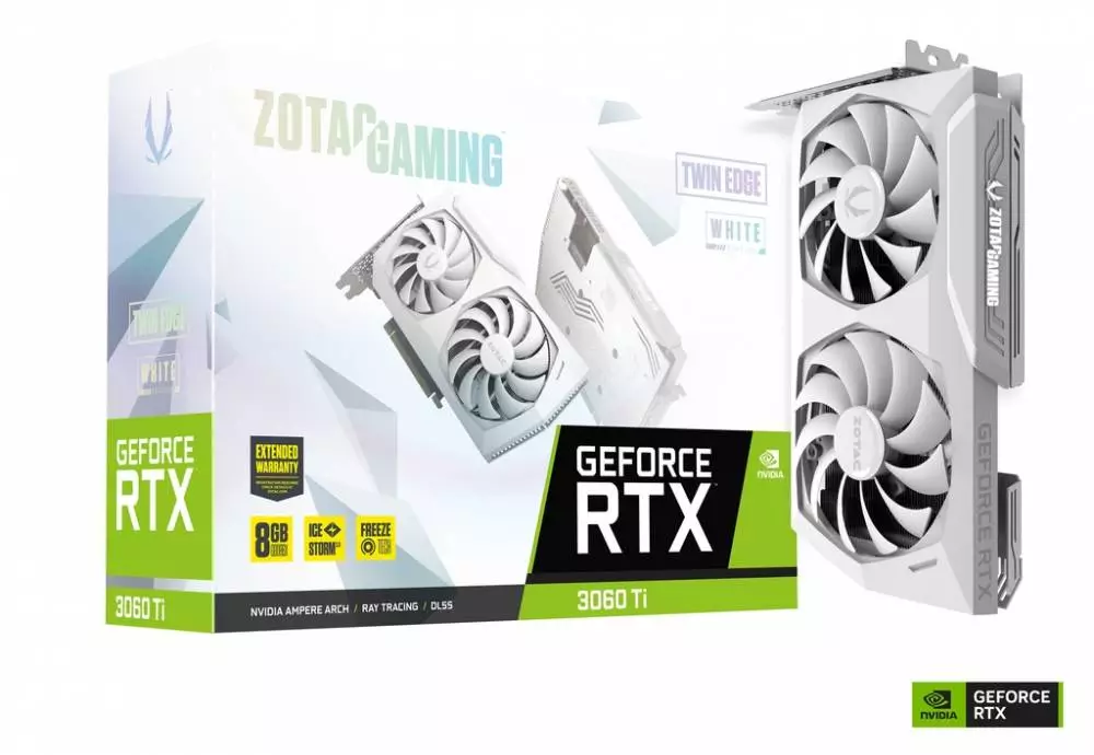 Видео карта ZOTAC GAMING GeForce RTX 3060 Ti GDDR6X Twin Edge White Edition - ZT-A30620J-10P