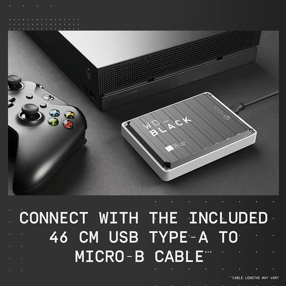 Външен диск WD BLACK P10 GAME DRIVE FOR XBOX 2TB USB 3.2, 2.5", Black/White RTL
