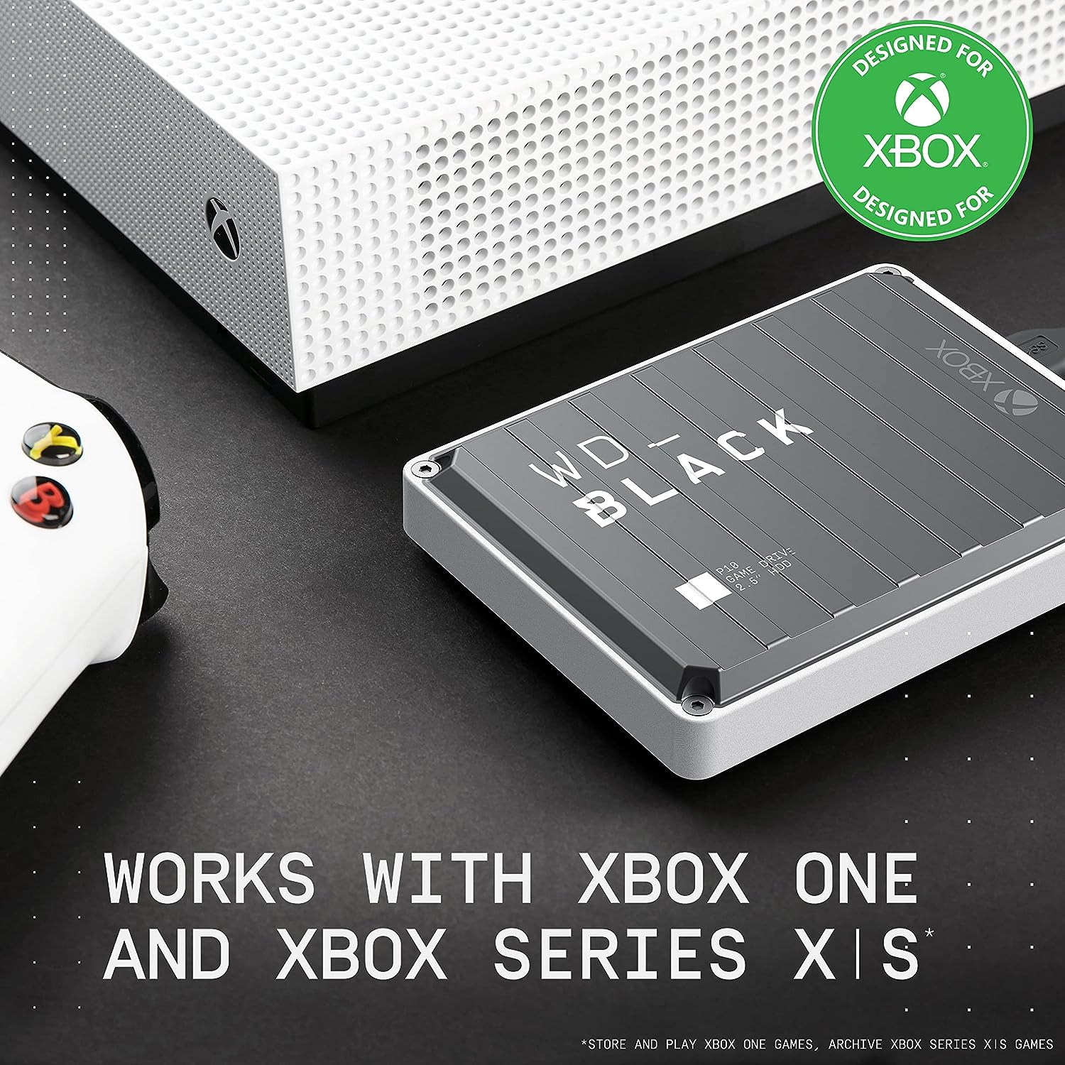 Външен диск WD BLACK P10 GAME DRIVE FOR XBOX 2TB USB 3.2, 2.5", Black/White RTL