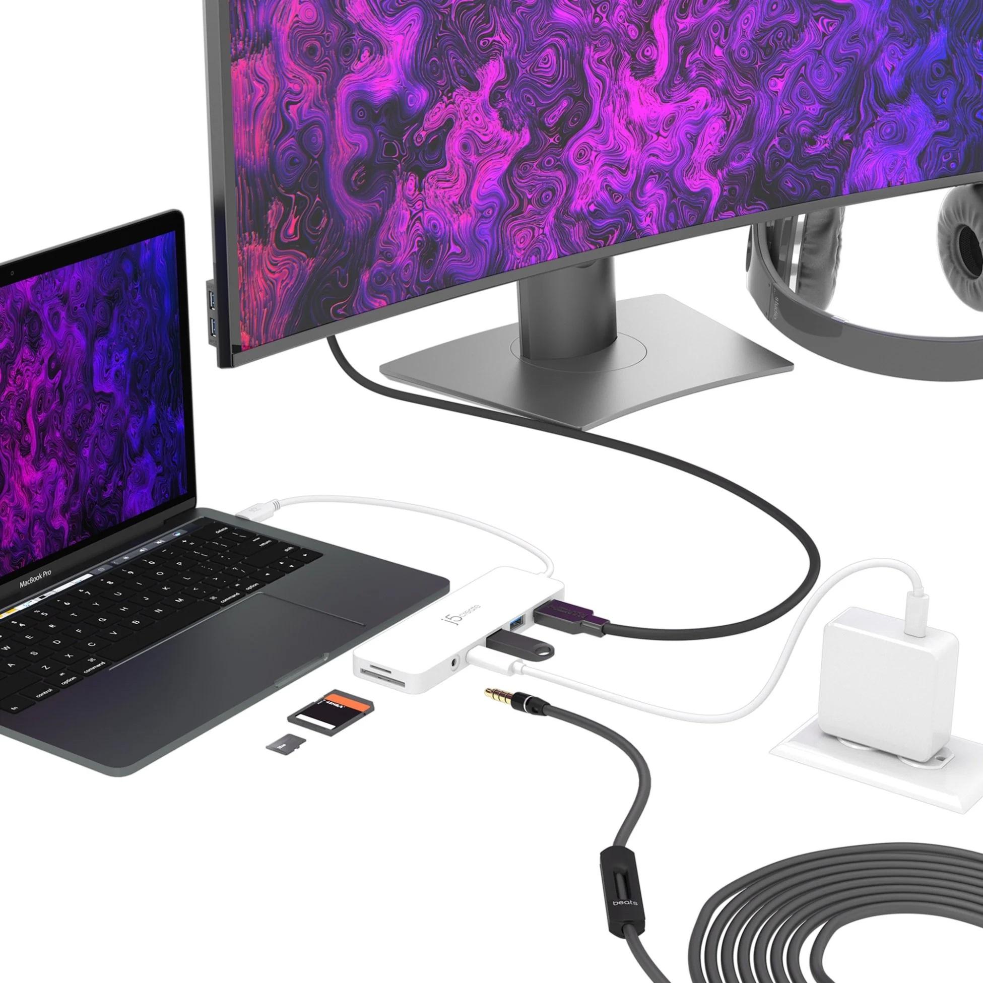 6-θυρών κόμβος j5create Mini Dock JCD373, USB, HDMI, SD, 3.5 mm jack
