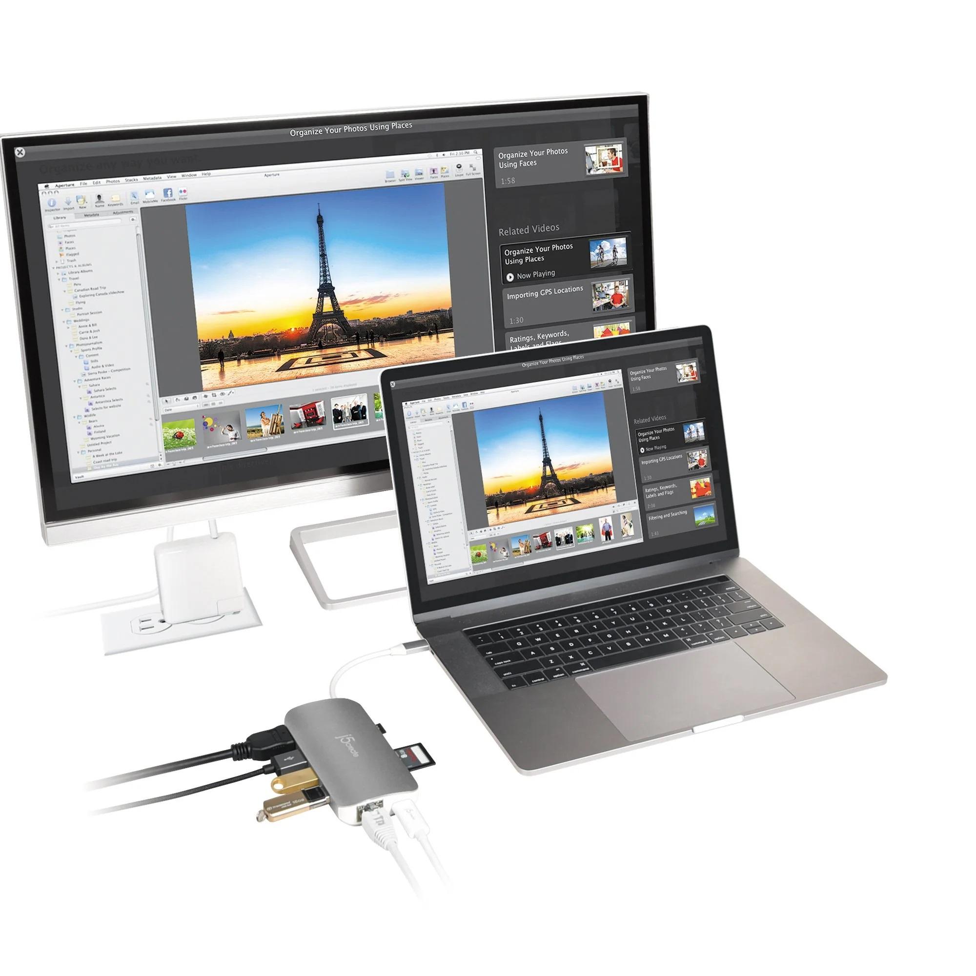 8-θυρών κόμβος j5create Mini Dock JCD383, USB, HDMI, Ethernet, SD, microSD