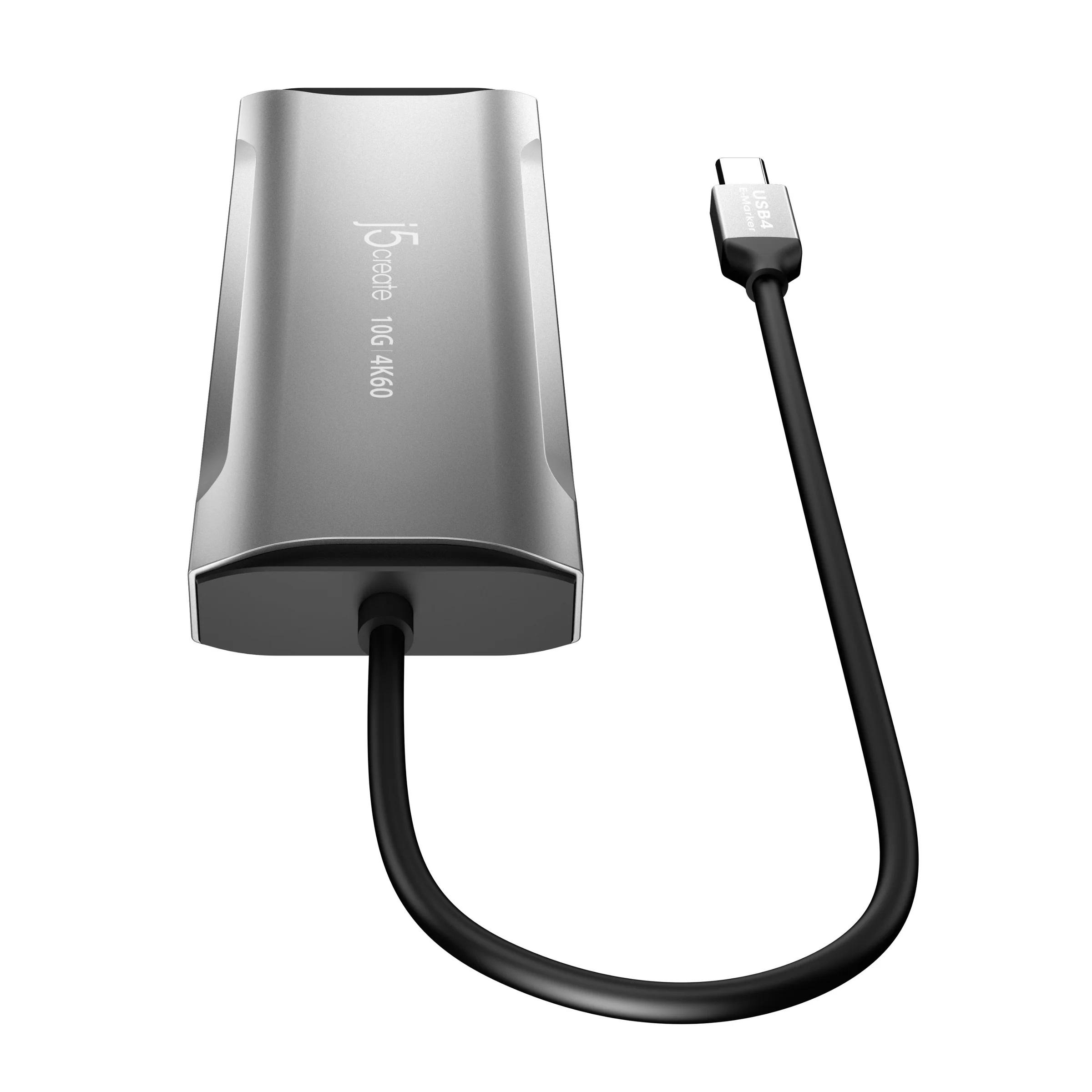 8-портов хъб j5create Mini Dock JCD393, USB-C E-Mark, USB, HDMI, Ethernet, SD, microSD