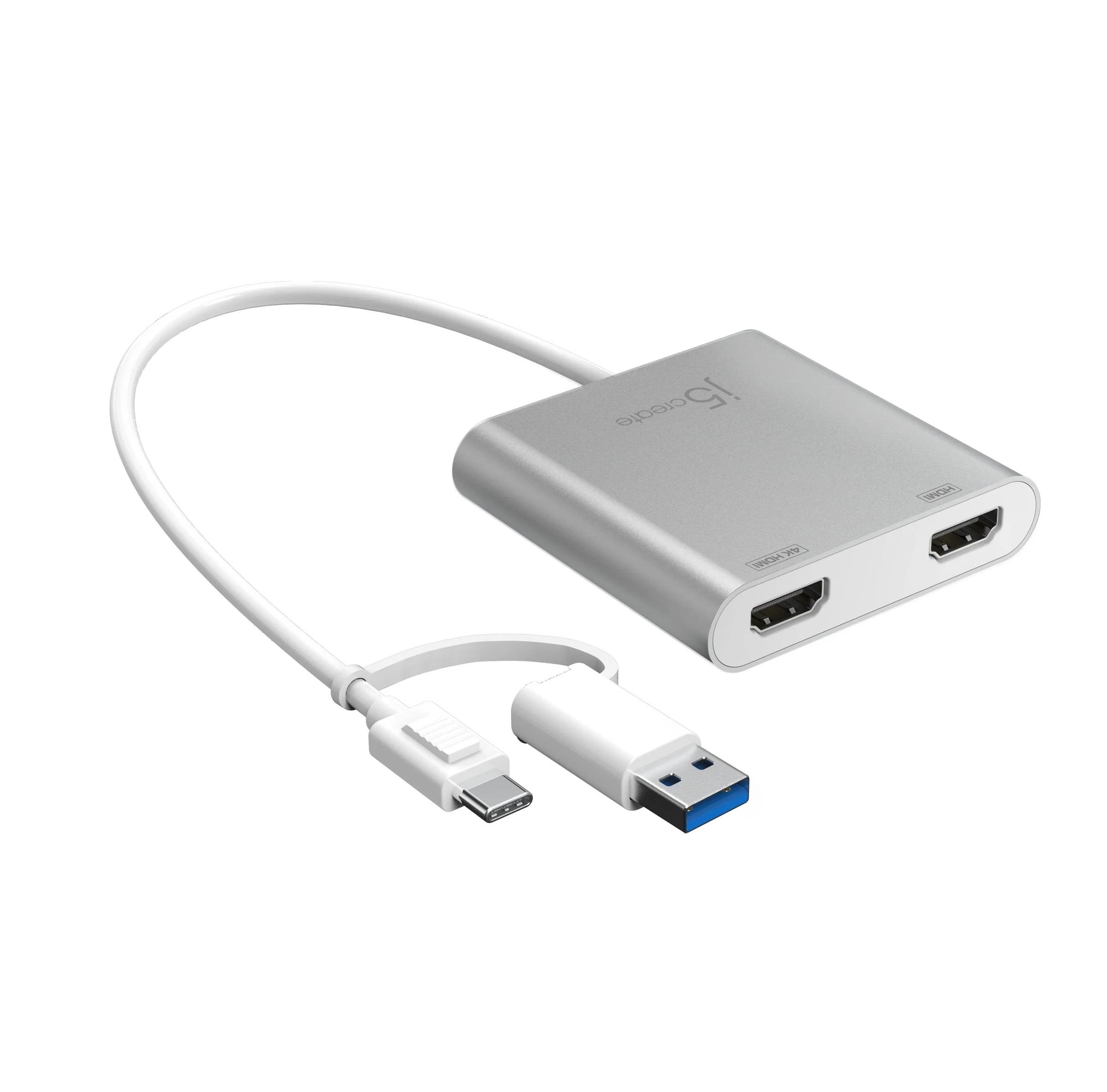 j5create JCA365 Adapter, For 2 monitors, USB-C - 2 x HDMI