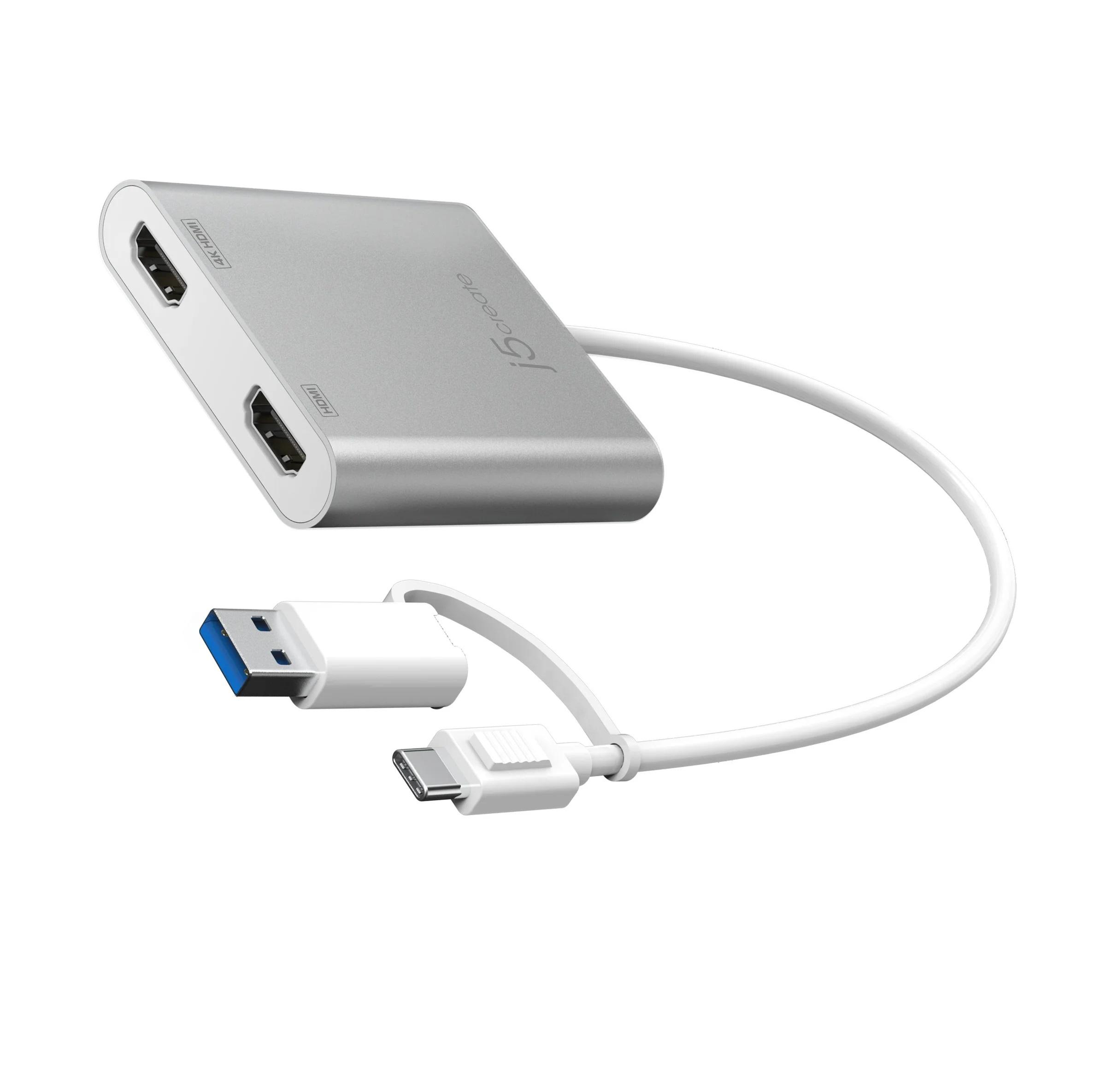 j5create JCA365 Adapter, For 2 monitors, USB-C - 2 x HDMI