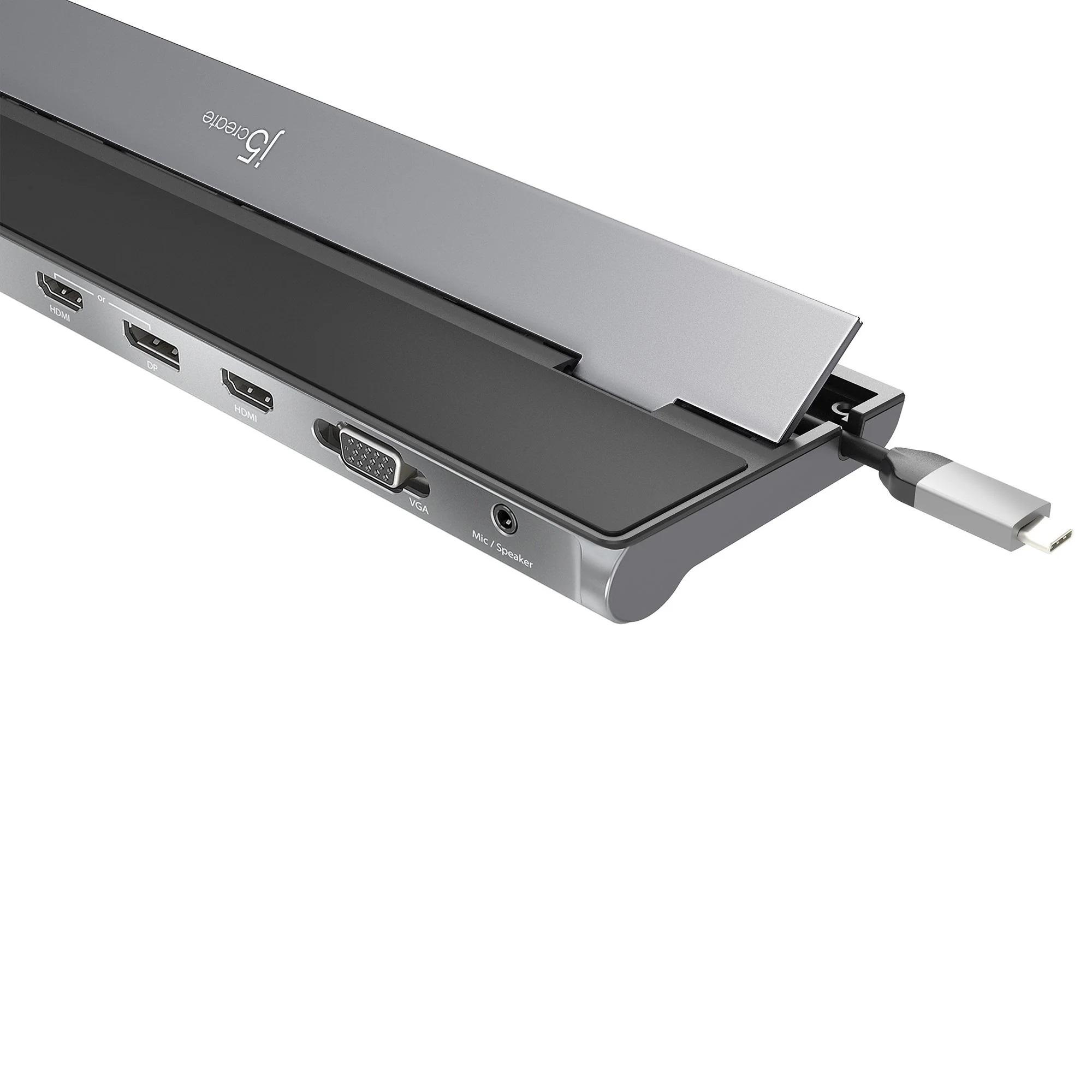 Докинг станция j5create JCD543P, За три монитора, 100W  PD, Захранващ адаптер