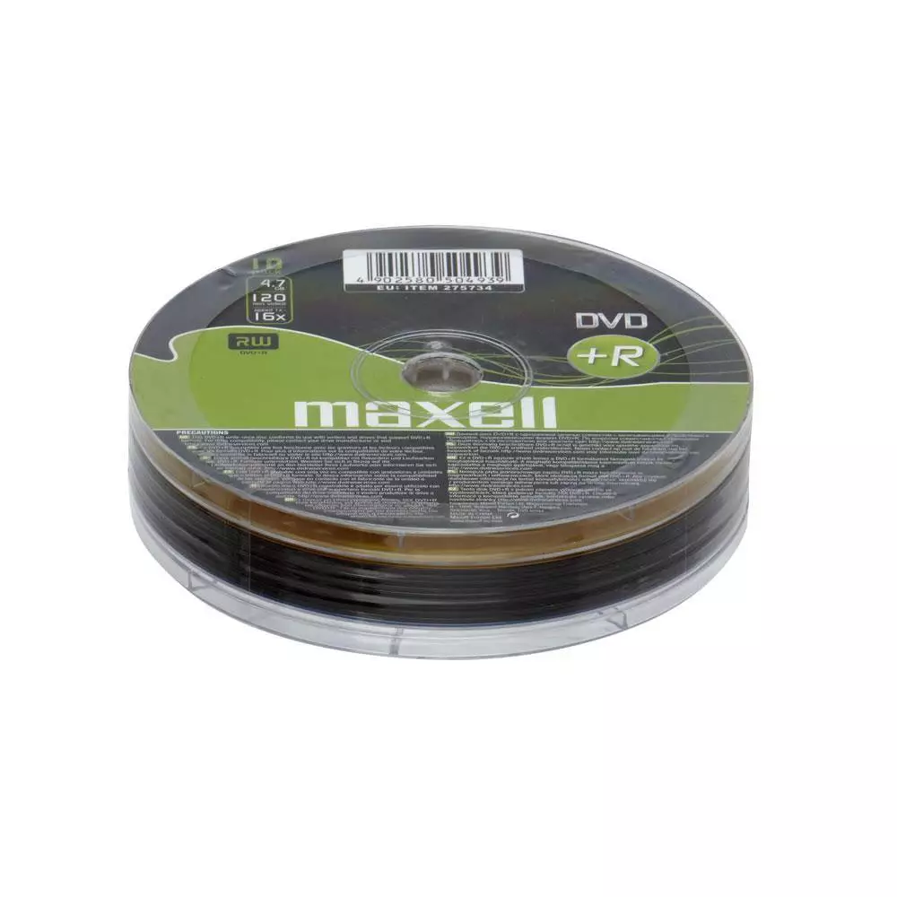 DVD+R MAXELL, 4,7 GB, 16x, 10 бр.