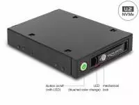 Чекмедже Delock 3.5&Prime;, За 1 x 2.5&Prime; U.2 NVMe SSD или SATA / SAS HDD / SSD, Черен