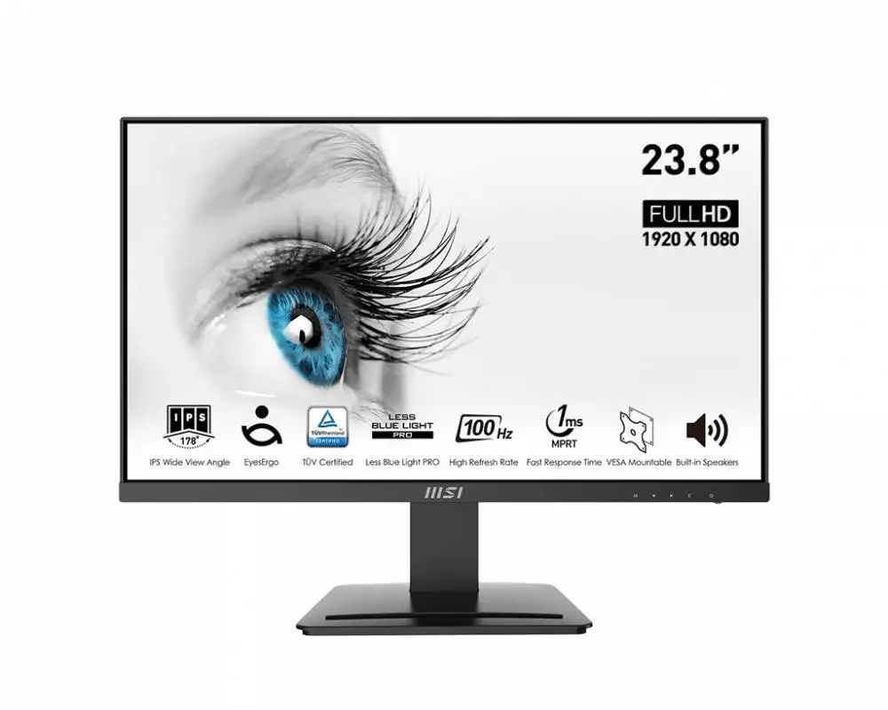 Οθόνη MSI PRO MP243X, 23.8", IPS, FHD 1920x1080, 100Hz, 1ms, sRGB 106%, HDMI, DP