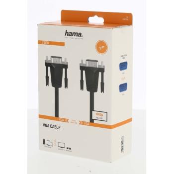 Cablu pentru monitor HAMA 200708, VGA masculin - VGA masculin, 3.0 m, Ecranat, Negru
