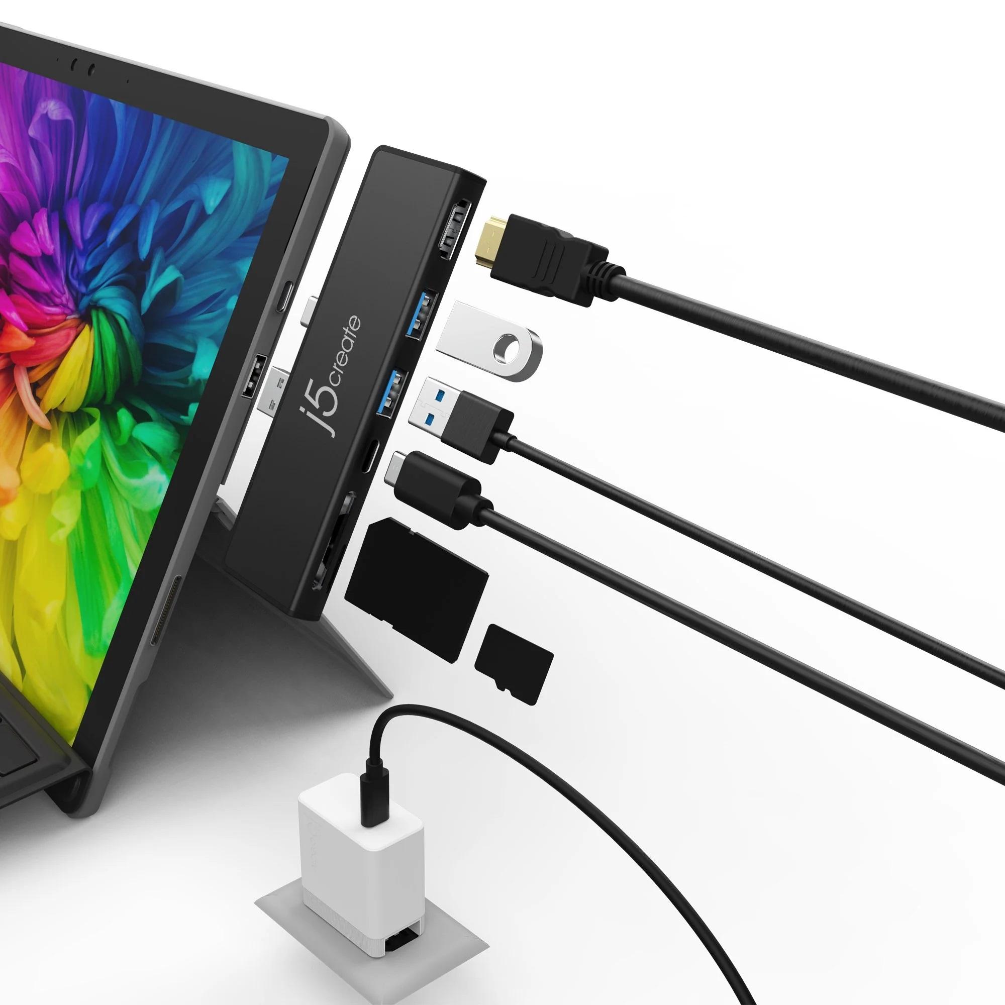 Dockingstation j5create LTRADRIVEMINIDOCK JCD324, Für Surface Pro 7