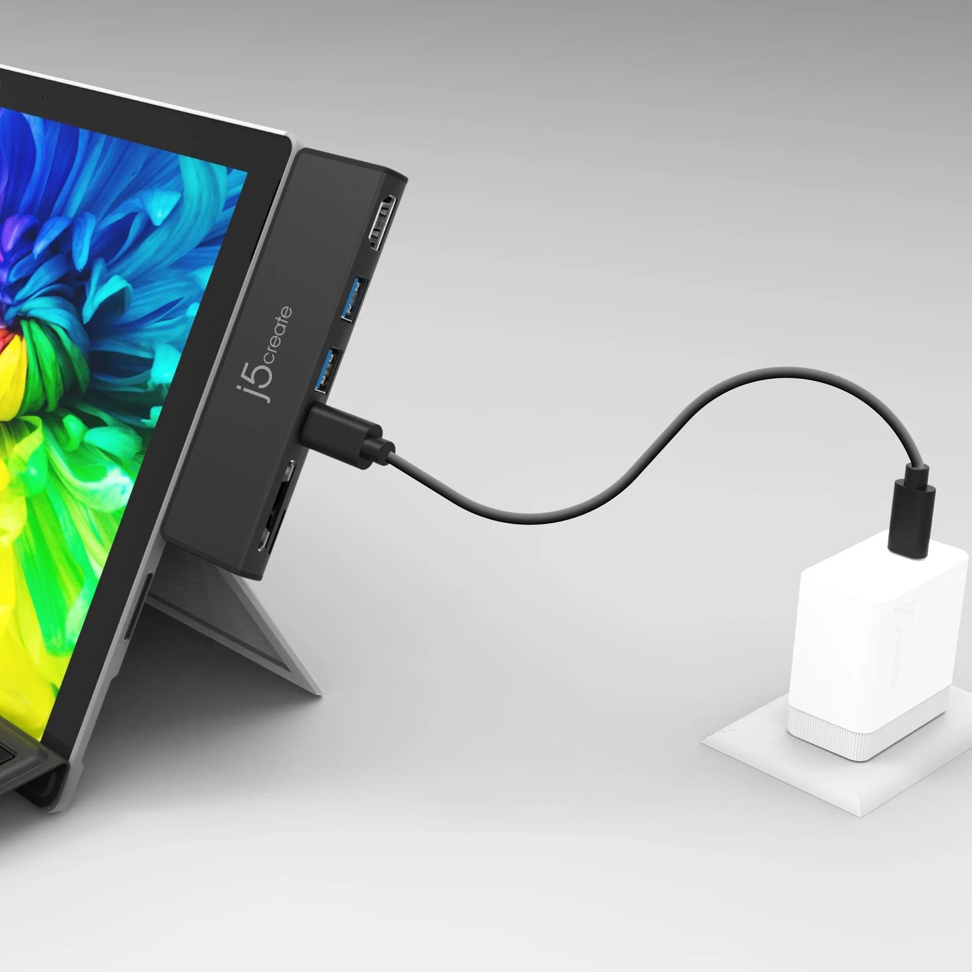 Dockingstation j5create LTRADRIVEMINIDOCK JCD324, Für Surface Pro 7