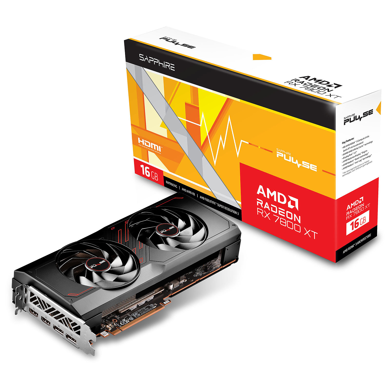 Видео карта Sapphire PULSE AMD Radeon RX 7800 XT 16GB GDDR6 - 11330-02-20G