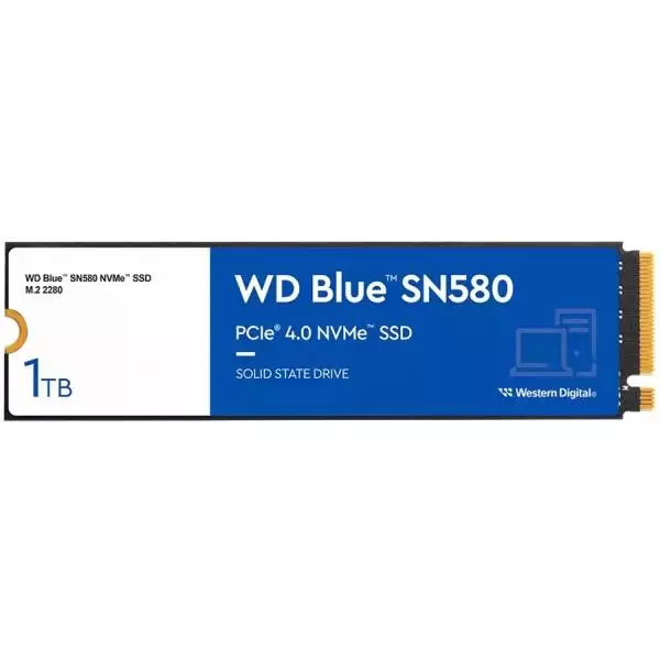 Диск SSD WD Blue SN580 NVMe 1TB M.2 2280 PCIe Gen4x4 - WDS100T3B0E