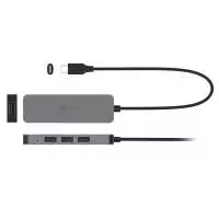 Поставка за лаптоп j5create JTS223, 4 портов USB-A хъб, Алуминиева