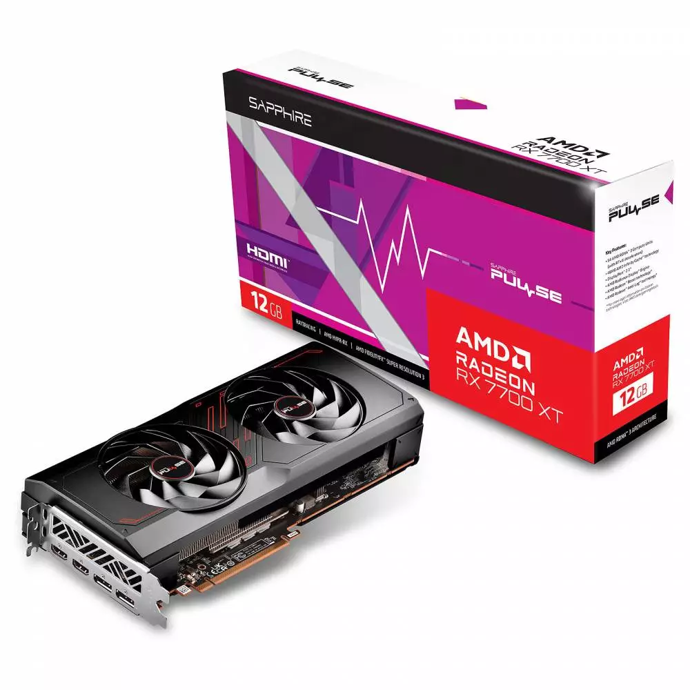 Видео карта Sapphire PULSE AMD Radeon RX 7700 XT 12GB GDDR6 - 11335-04-20G
