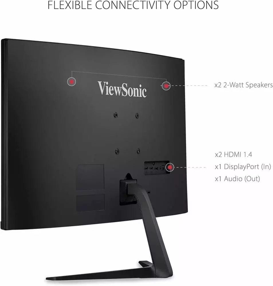 Монитор VIEWSONIC VX2718-PC-MHD Gaming, 27", VA Curved, FHD 1920x1080, 165Hz, 1ms MPRT, AMD FreeSync Premium, HDMI, DisplayPort 
