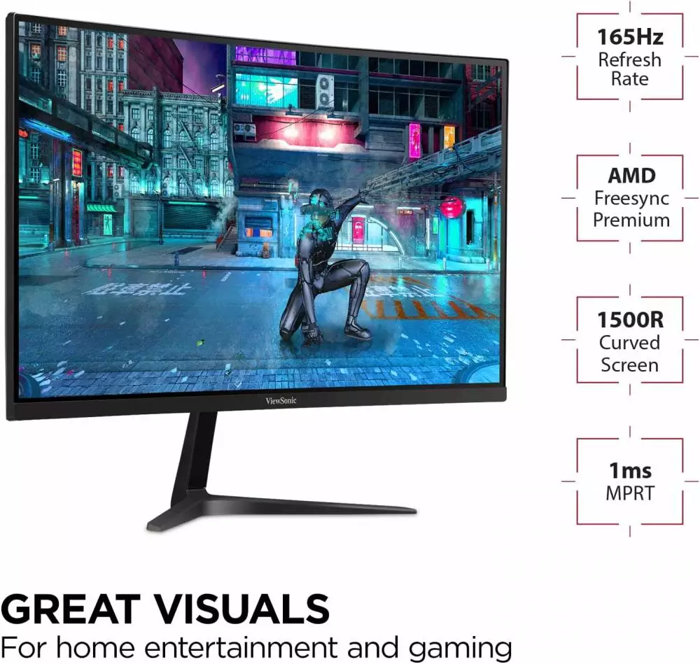 Монитор VIEWSONIC VX2718-PC-MHD Gaming, 27", VA Curved, FHD 1920x1080, 165Hz, 1ms MPRT, AMD FreeSync Premium, HDMI, DisplayPort 