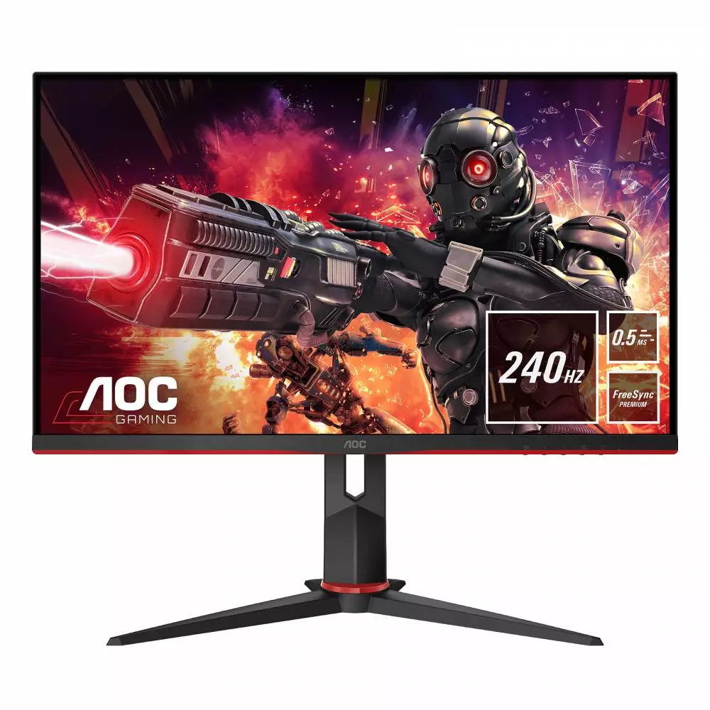 Монитор AOC 24G2ZU/BK 23.8", IPS, FHD 1920x1080, 240Hz, 0.5ms GtG, AMD FreeSync Premium , USB, DP, HDMI