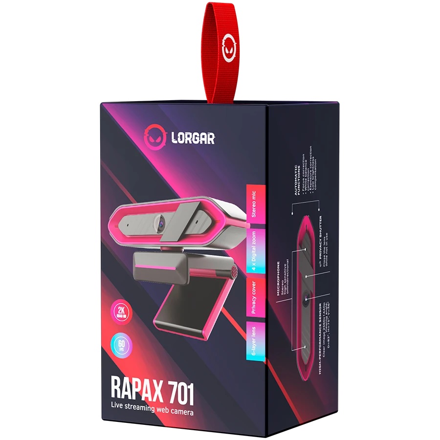 Уеб камера LORGAR Rapax 701 LRG-SC701PK Pink