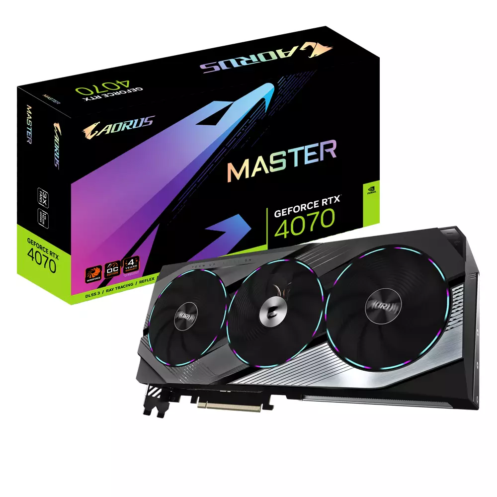 Видео карта GIGABYTE GeForce RTX 4070 AORUS MASTER 12GB GDDR6X