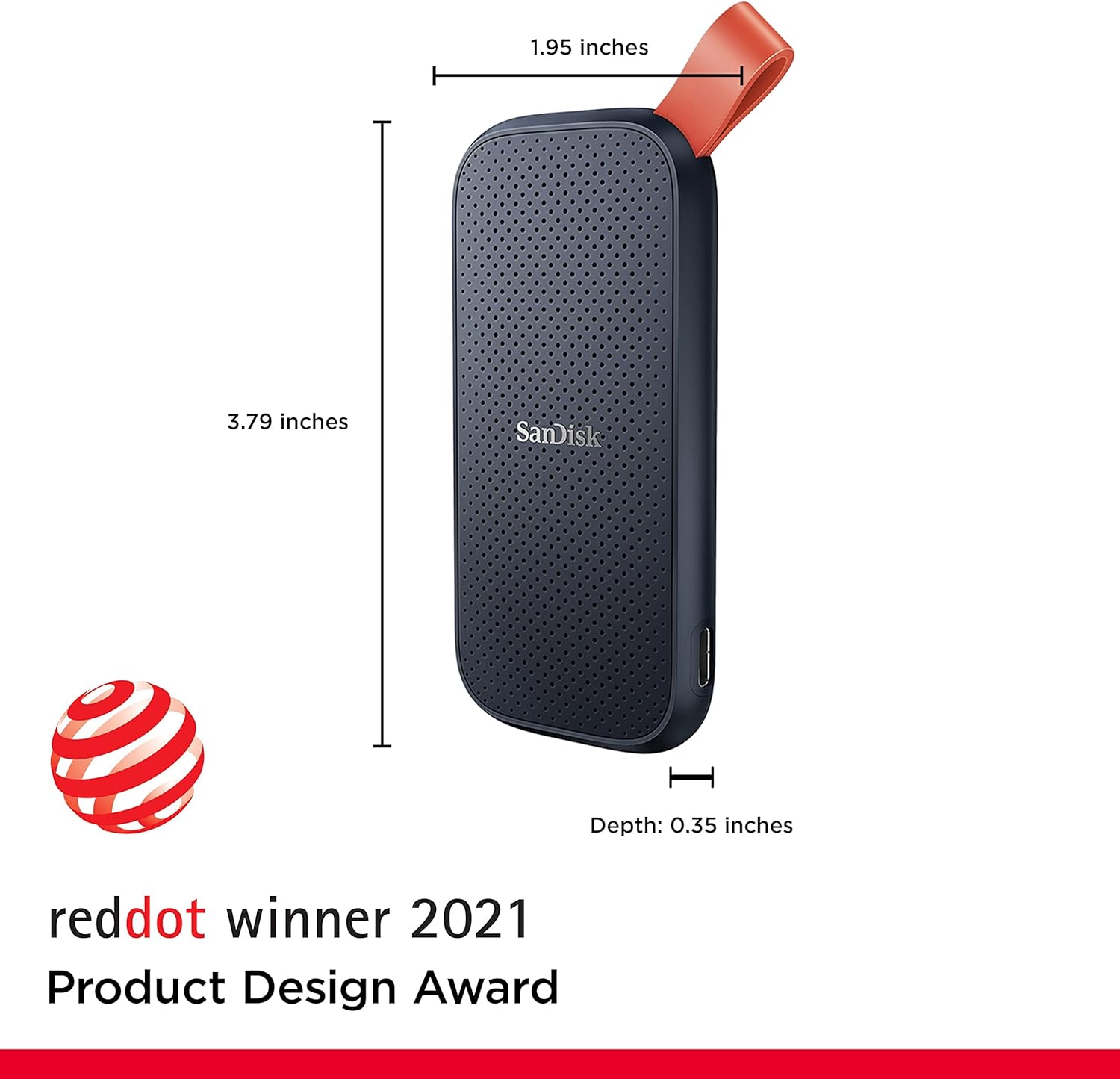 Външен диск SSD SANDISK Portable 2TB USB 3.2 USB Type-C 10Gbps - SDSSDE30-2T00-G26