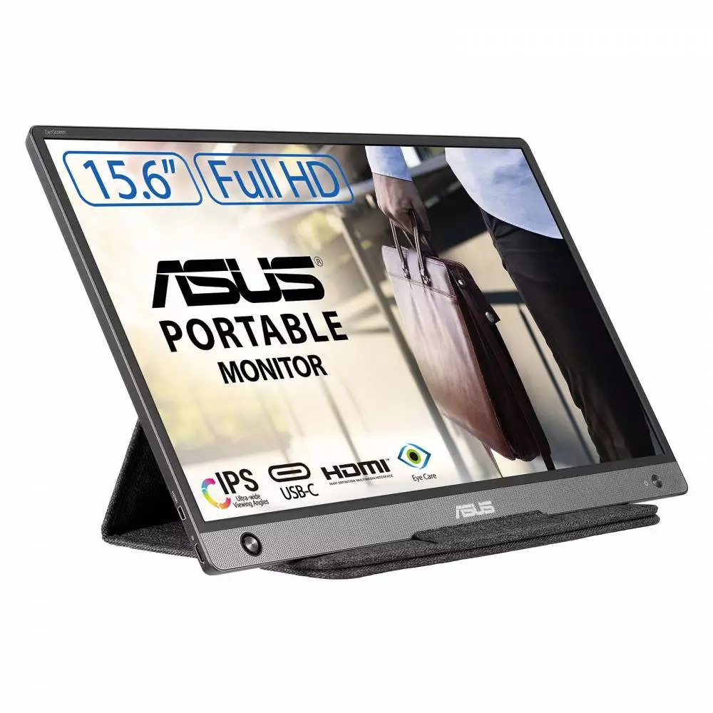Монитор ASUS ZenScreen MB16AHT Portable 15.6", IPS, FHD 1920x1080, 10point Touch, 60Hz, 2 5ms, Mini HDMI 2xUSB Type C