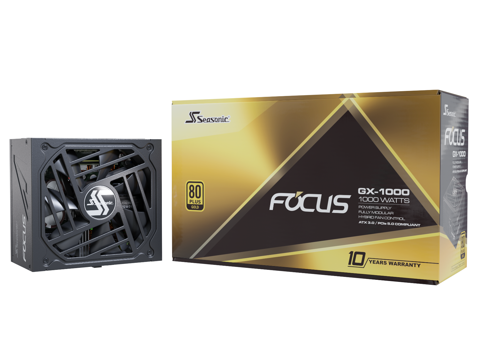 Захранване Seasonic FOCUS GX-1000 1000W 80 Plus Gold, PCIe 5.0, Fully Modular - SSR-1000FX3