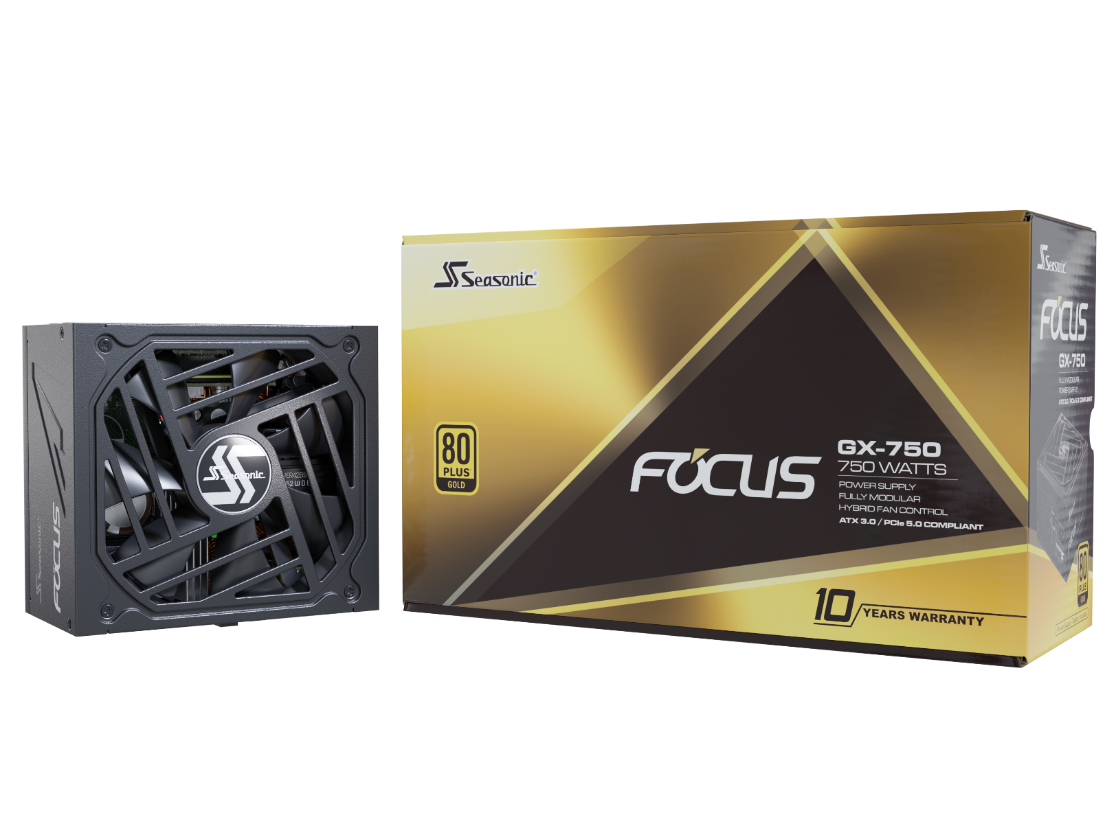 Alimentation Seasonic FOCUS GX-750 750W 80 Plus Gold, PCIe 5.0, Fully Modular - SSR-750FX3