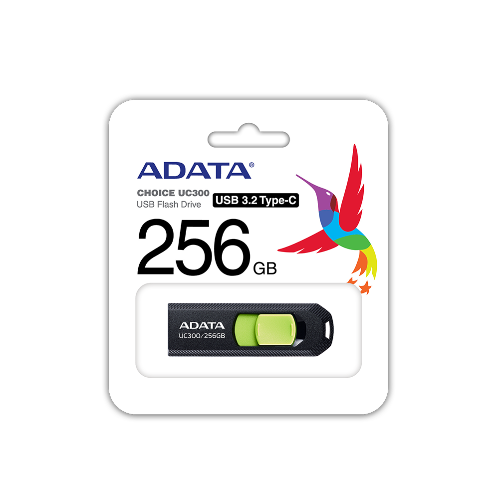 USB памет Adata UC300 256GB USB Type-C Black/Green 