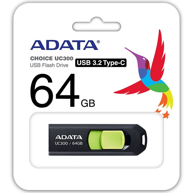 USB памет Adata UC300 64GB USB Type-C Black/Green