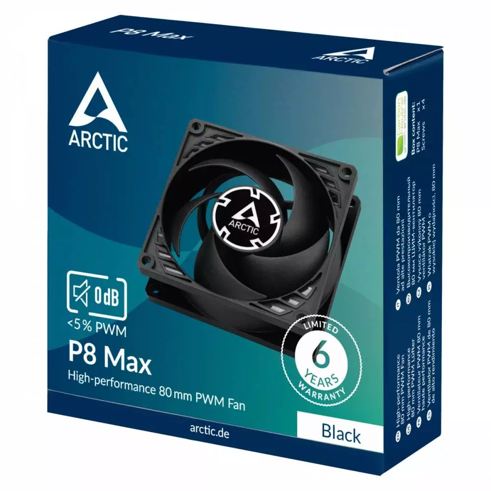 Вентилатор Arctic P8 Max 2Ball Fan 80mm 500-5000rpm - ACFAN00286A