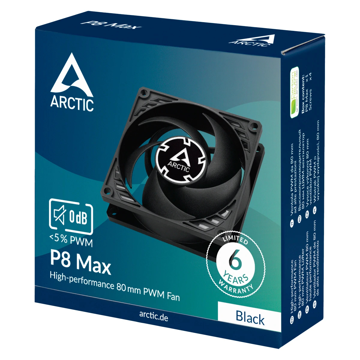 Вентилатор Arctic P8 Max 2Ball Fan 80mm 500-5000rpm - ACFAN00286A
