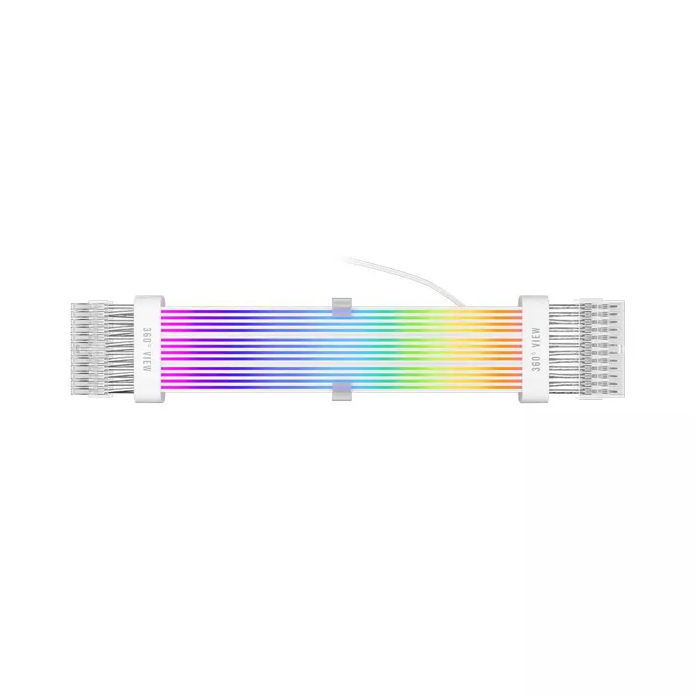1stPlayer удължителен кабел Extension Modding Cable M/B 24PIN Addressable RGB White - NC24P-WH