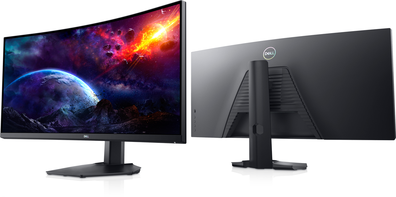 Монитор Dell Gaming S3422DWG-14, VA Curved, 34",  WQHD 3440x1440, 144Hz, 1ms, HDR, USB Hub, AMD FreeSync Premium