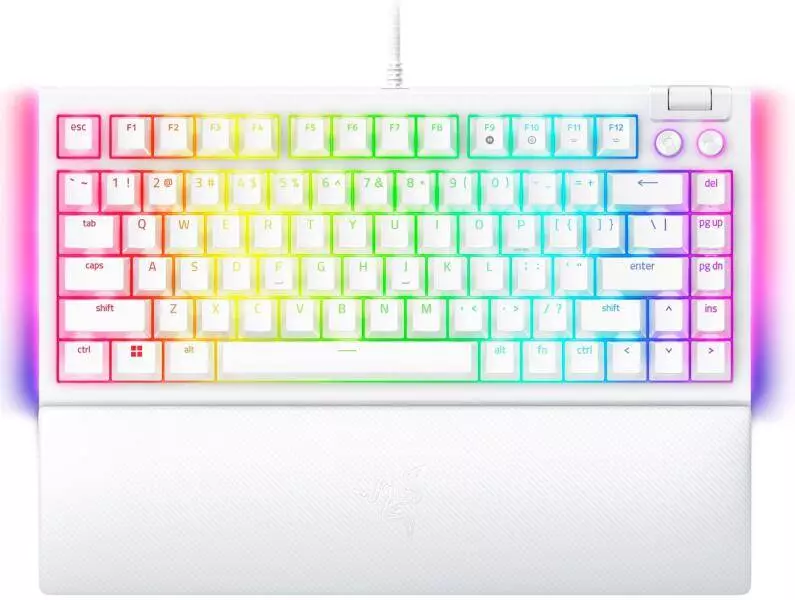 Геймръска клавиатура RAZER BLACKWIDOW V4 75% White - RZ03-05001700-R3M1