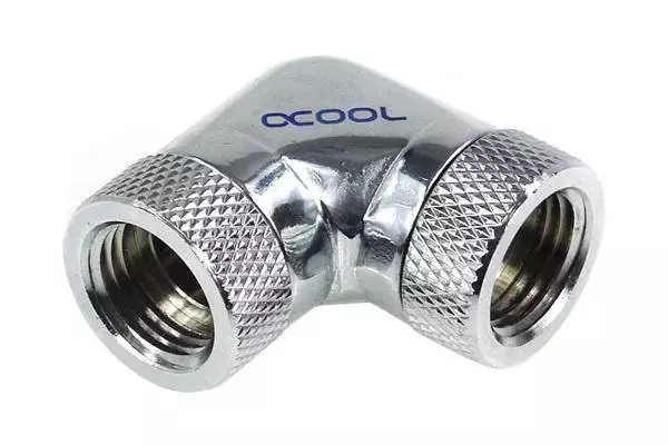 Фитинг Адаптер Alphacool HF, L-конектор 90°, G1/4 - G1/4, Вътрешна резба, Никел