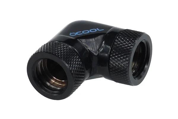 Фитинг Адаптер Alphacool HF, L-конектор 90°, G1/4 - G1/4, Вътрешна резба, Черен мат