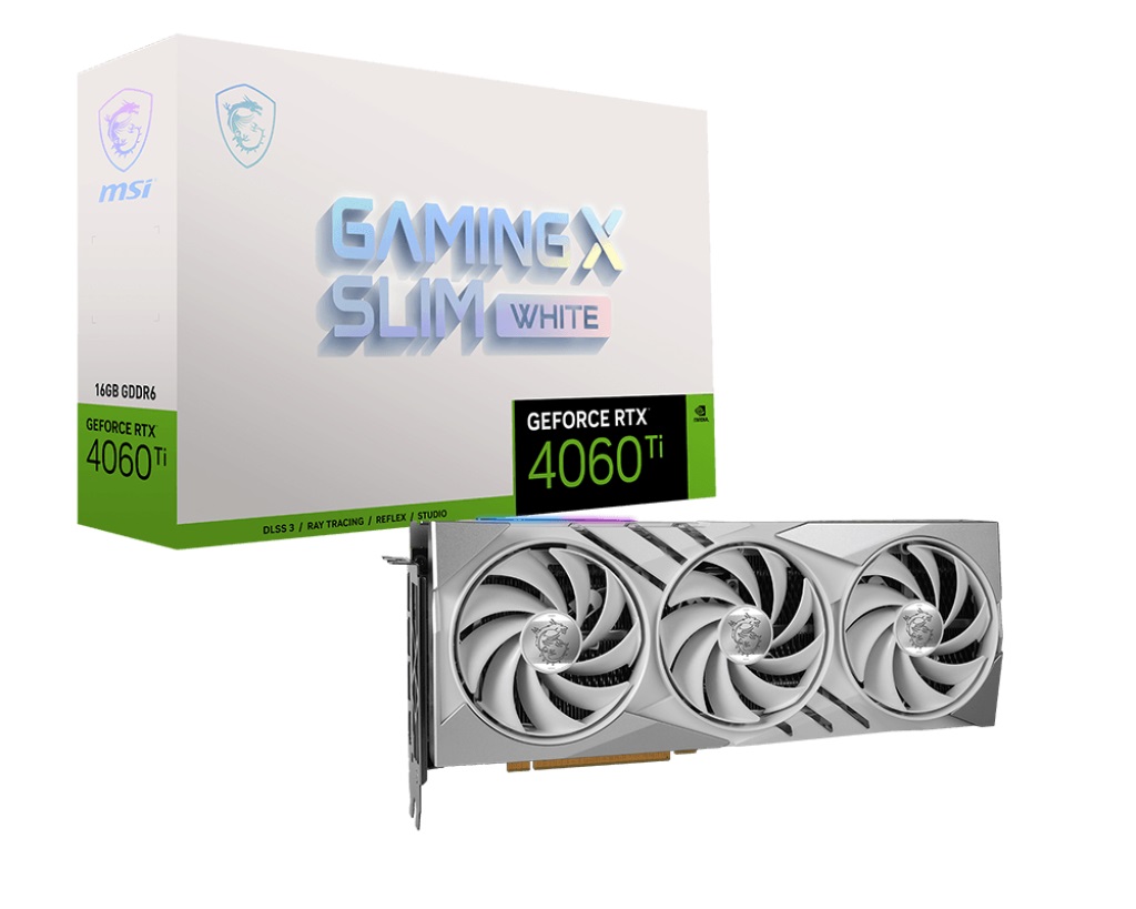 Видео карта MSI GeForce RTX 4060 Ti GAMING X SLIM WHITE 16G 