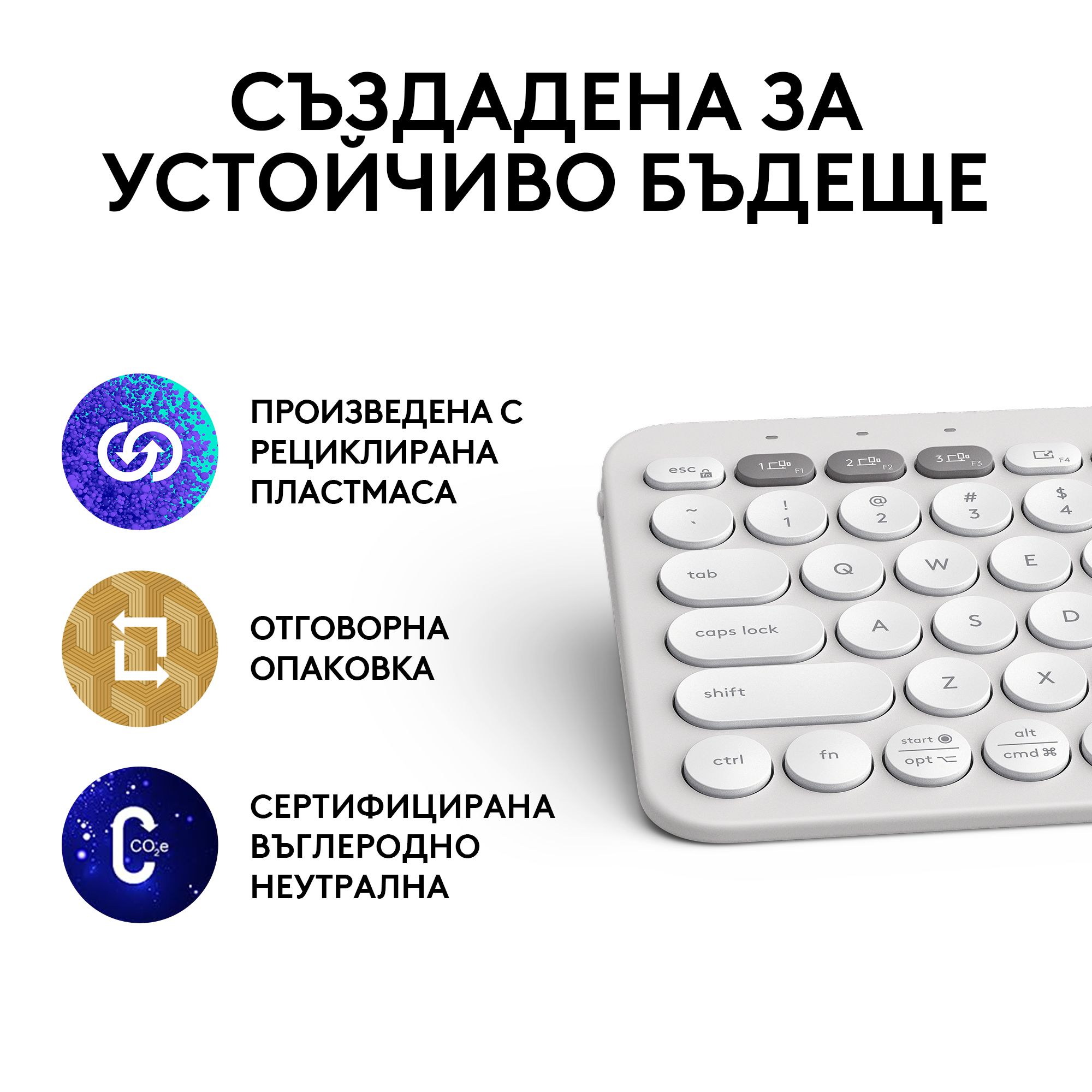 Клавиатура Logitech Pebble Keys 2 K380S Wireless - 920-011852